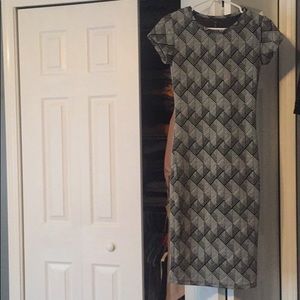 MIDI length geometric shapes dress